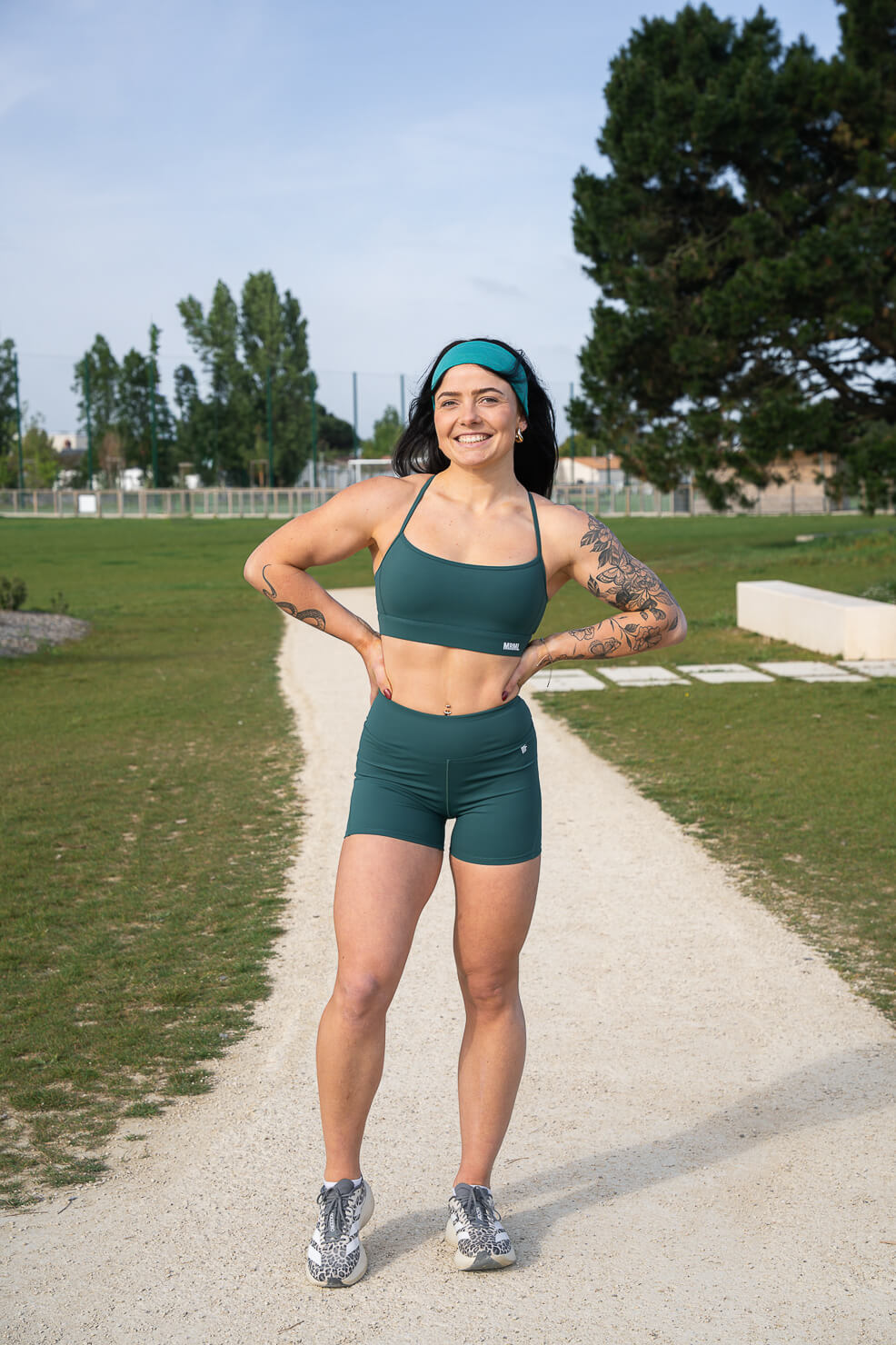 Brassière et lshort dark jade-10