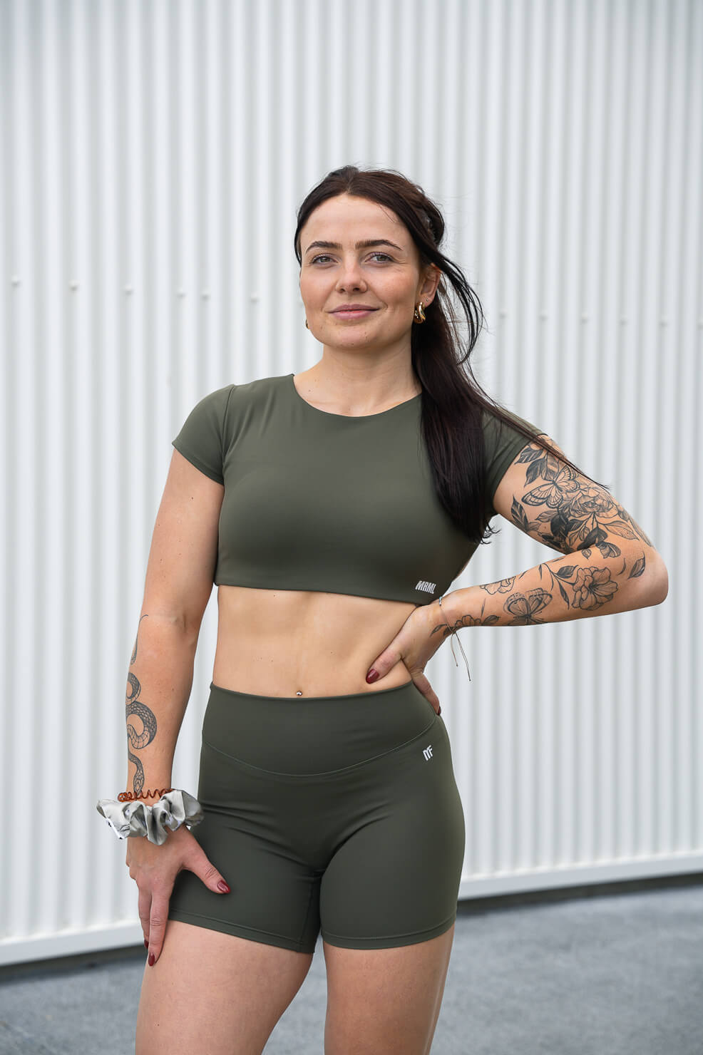 Brassière short legging kaki-06