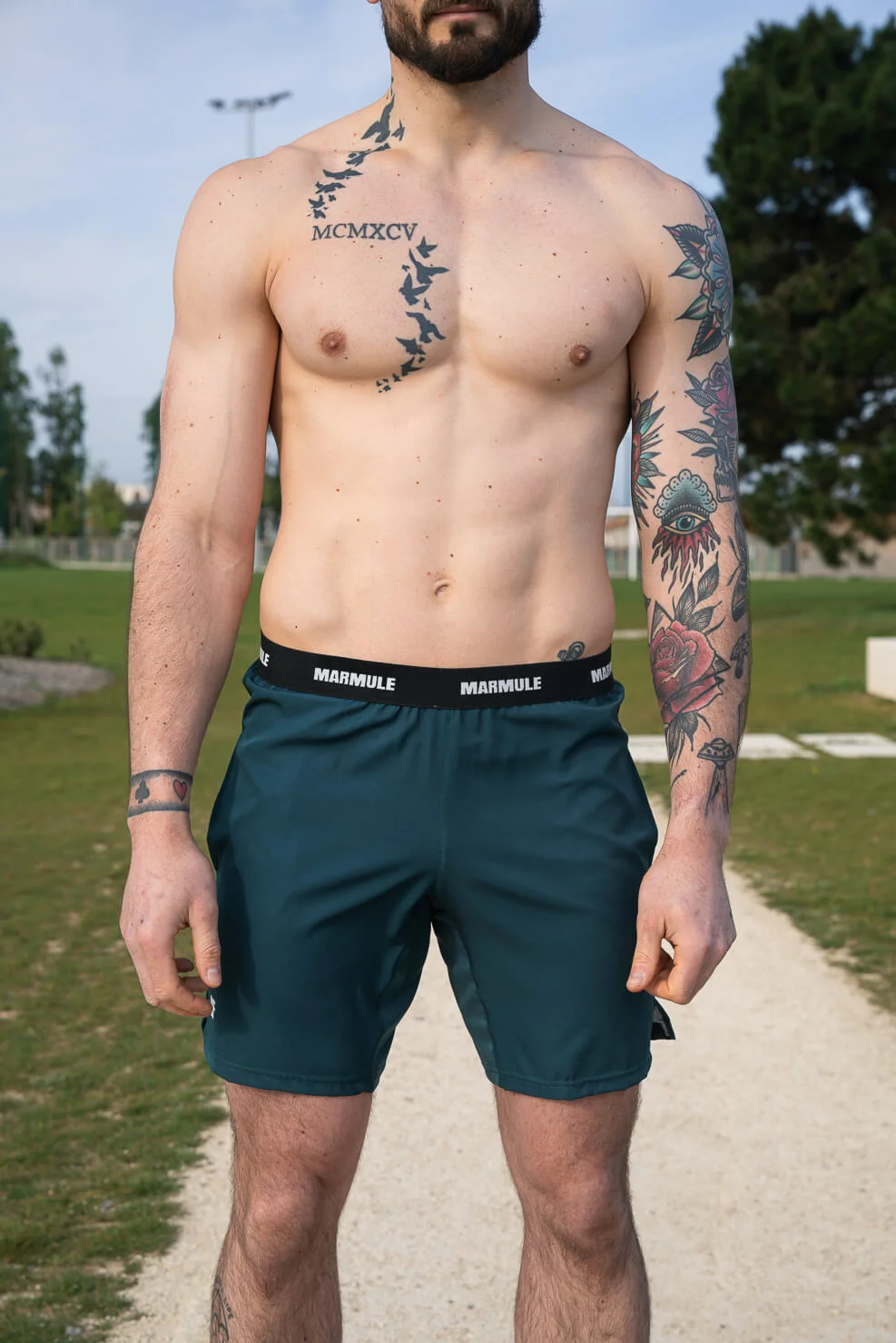 Short homme hybrid Dark Jade-9