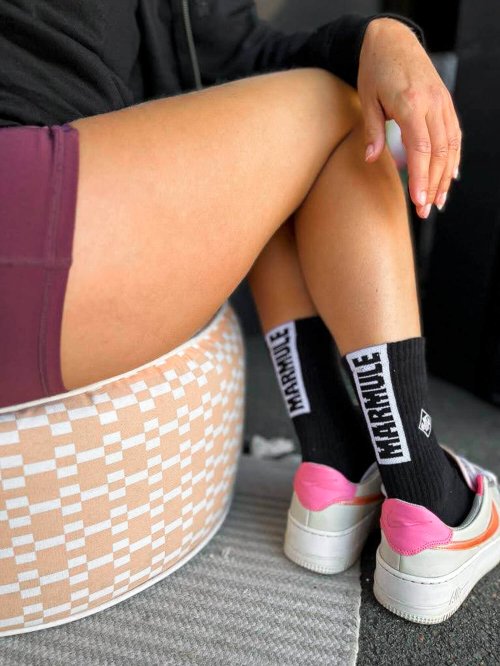 Chaussettes tennis noires-1