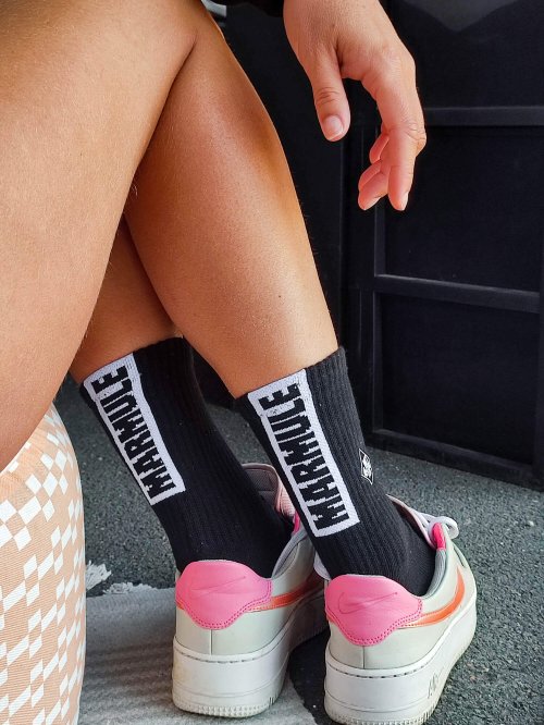 Chaussettes tennis noires-2