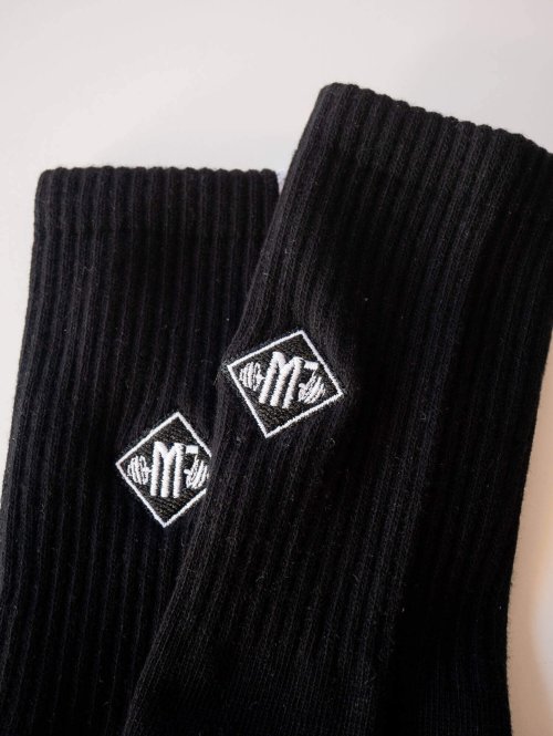 Chaussettes tennis noires-8
